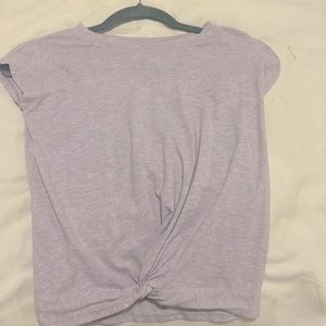 Cute kids top, purple and cut tie at the end